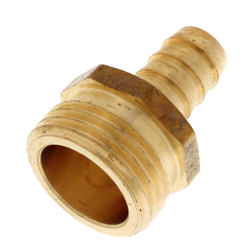 Main product image of 1/2" Hose Barb x 3/4" Male Hose Brass Garden Hose Adapter (Lead Free)