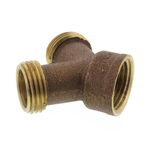 Main product image of 3/4" Male Hose x 3/4" Male Hose x 3/4" Female Hose Brass Garden Hose Wye (Lead Free)