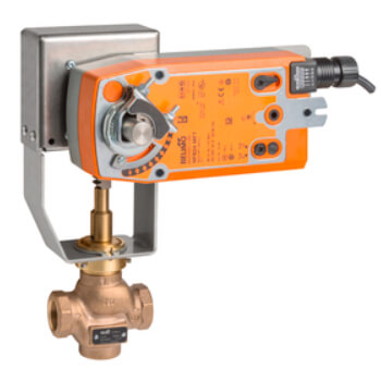 2" FNPT 2-Way Bronze Globe Valve w/ Spring Return Actuator, 24VAC/DC (40 Cv)