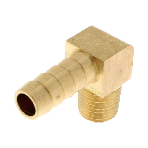 3/8" Hose Barb x 1/4" Male Pipe 90° Brass Elbow