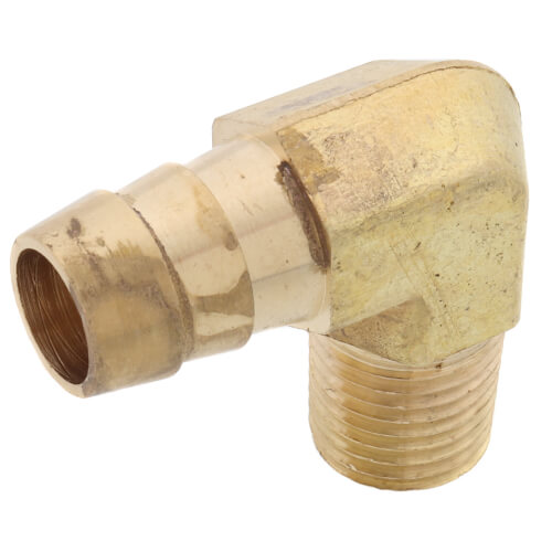 Main product image of 1/2" Hose Barb x 1/4" Male Pipe 90° Brass Elbow