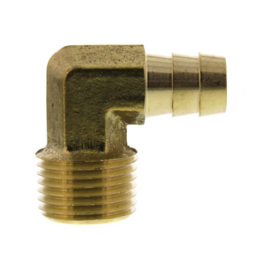 Main product image of 1/2" Hose Barb x 1/2" Male Pipe 90° Brass Elbow