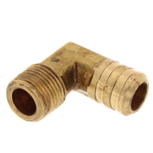 Main product image of 5/8" Hose Barb x 3/8" Male Pipe 90° Brass Elbow