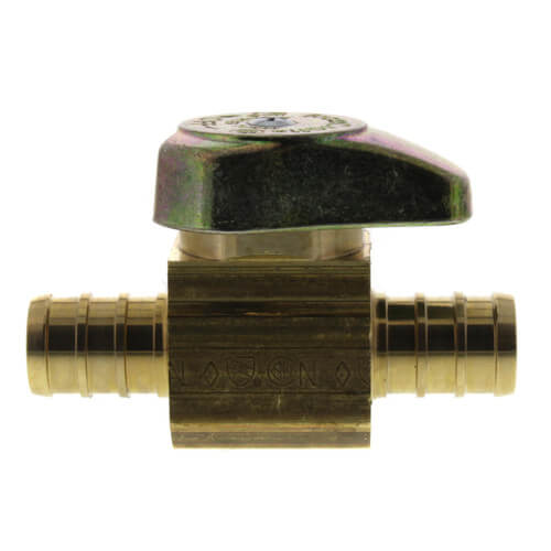 Main product image of 1/2" PEX Crimp x 1/2" PEX Crimp 1/4 Turn Supply Straight Stop (Rough Brass)
