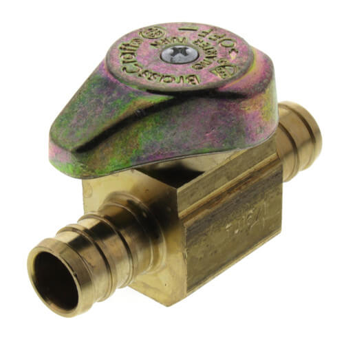 Main product image of 1/2" PEX Crimp x 1/2" PEX Crimp 1/4 Turn Supply Straight Stop (Rough Brass)