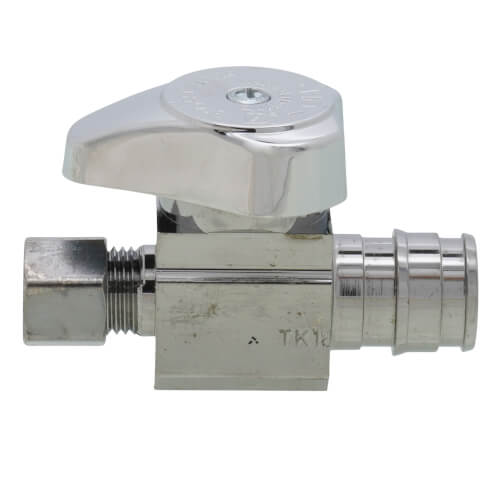 Main product image of 1/2" Cold Expansion PEX x 1/4" OD Compression, 1/4" Turn Straight Valve