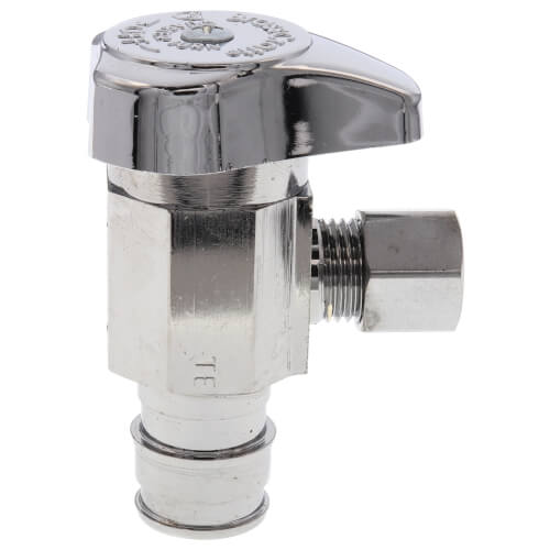 Main product image of 1/2" Cold Expansion PEX x 1/4" OD Compression, 1/4" Turn Angle Valve