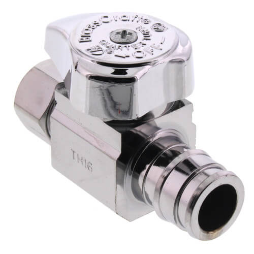 Main product image of 1/2" Expansion PEX x 3/8" OD Comp 1/4 Turn Supply Straight Stop (Chrome Plated)