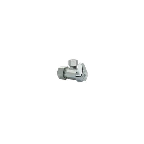 Main product image of 1/2" Nom Comp (5/8" OD) x 3/8" OD Comp. Angle Stop, 1/4 Turn, Lead Free (Rough Brass)
