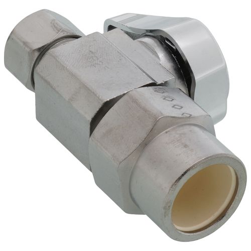 Main product image of 1/2" Nom CPVC x 3/8" OD Comp. 1/4 Turn Straight Stop, Lead Free (Chrome)