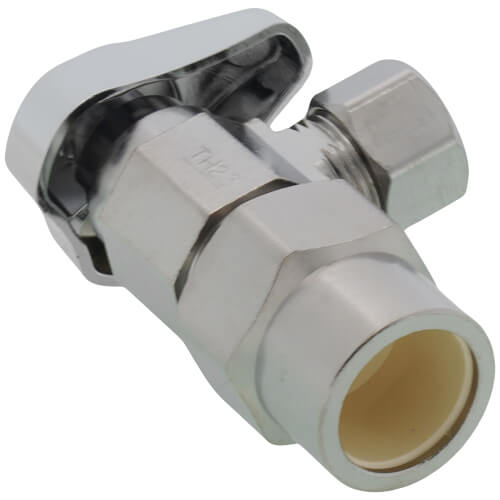 1/2" Nom CPVC x 3/8" OD Comp. 1/4 Turn Angle Stop, Lead Free (Chrome)