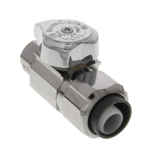 Main product image of 1/2" Nom Push Connect x 3/8" OD Comp. 1/4 Turn Straight Stop (Chrome Plated)