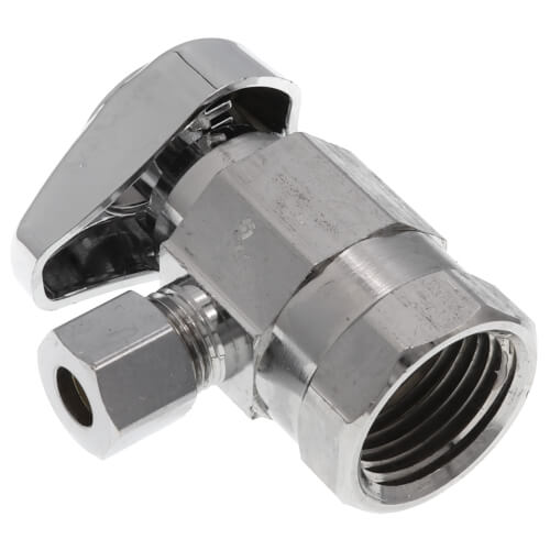 Main product image of 1/2" FIP x 1/4" OD Comp 1/4 Turn Angle Stop, Lead Free (Chrome)