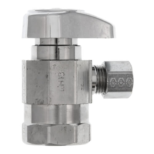 Main product image of 1/2" FIP x 1/4" OD Comp 1/4 Turn Angle Stop, Lead Free (Chrome)