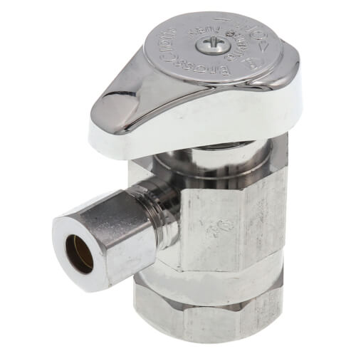 Main product image of 1/2" FIP x 1/4" OD Comp 1/4 Turn Angle Stop, Lead Free (Chrome)