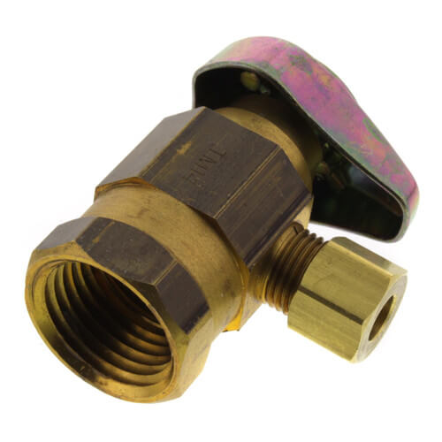Main product image of 1/2" FIP x 1/4" OD Comp 1/4 Turn Angle Stop, Lead Free (Rough Brass)