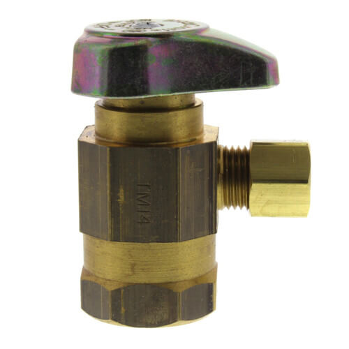 Main product image of 1/2" FIP x 1/4" OD Comp 1/4 Turn Angle Stop, Lead Free (Rough Brass)