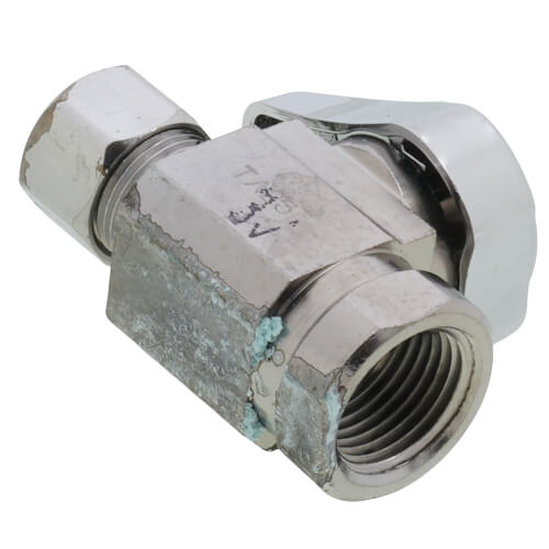 Main product image of 3/8" FIP x 3/8" OD Comp 1/4 Turn Straight Stop, Lead Free (Chrome)