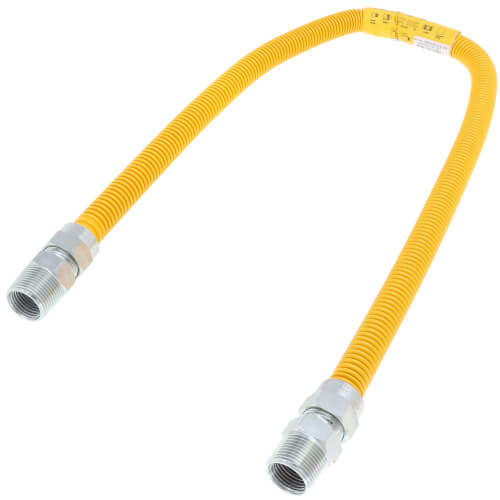 Main product image of 1/2" ID (5/8" OD) Yellow Coated Stainless Steel Gas Connector w/ 3/4" MIP Fittings (36" Length)