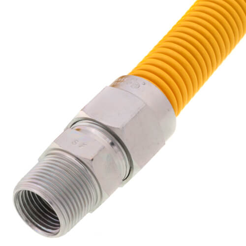 Main product image of 3/4" ID (7/8" OD) Yellow Coated Stainless Steel Gas Connector w/ 3/4" MIP Fittings (48" Length)