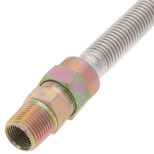 1/2" ID (5/8" OD) Stainless Steel Gas Connector 1/2" MIP X 1/2" FIP (12" Length)
