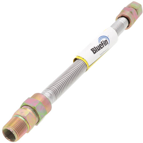 1/2" ID (5/8" OD) Stainless Steel Gas Connector 1/2" MIP X 1/2" FIP (12" Length)
