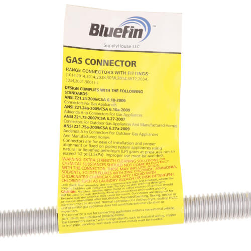 Main product image of 1/2" ID (5/8" OD) Stainless Steel Gas Connector 1/2" MIP x 1/2" FIP (18" Length)