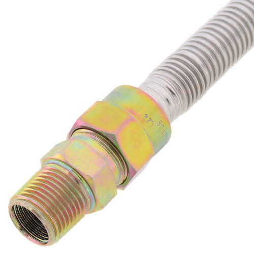 Main product image of 1/2" ID (5/8" OD) Stainless Steel Gas Connector 1/2" MIP x 1/2" FIP (18" Length)