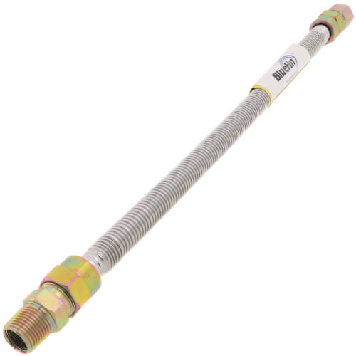 Main product image of 1/2" ID (5/8" OD) Stainless Steel Gas Connector 1/2" MIP x 1/2" FIP (18" Length)