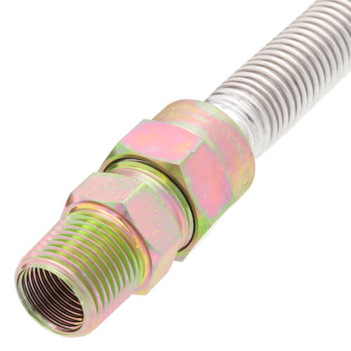 1/2" ID (5/8" OD) Stainless Steel Gas Connector 1/2" MIP X 1/2" MIP (18" Length)