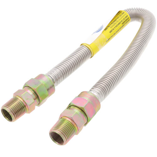 1/2" ID (5/8" OD) Stainless Steel Gas Connector 1/2" MIP X 1/2" MIP (18" Length)