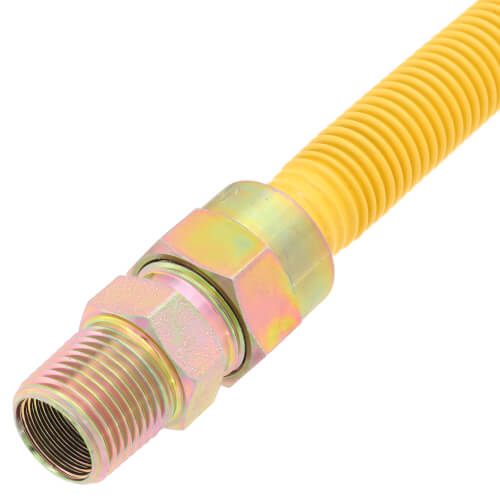 Main product image of 1/2" ID (5/8" OD) Coated Stainless Steel Gas Connector w/ 1/2" MIP (18" Length)