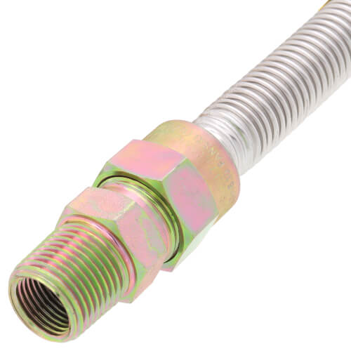 Main product image of 1/2" ID (5/8" OD) Stainless Steel Gas Connector 1/2" MIP x 1/2" MIP (24" Length)