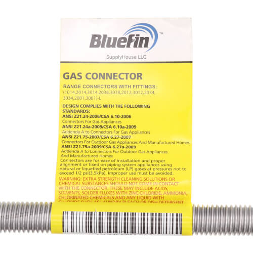 Main product image of 1/2" ID (5/8" OD) Stainless Steel Gas Connector 1/2" MIP x 1/2" MIP (36" Length)