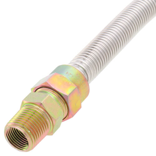Main product image of 1/2" ID (5/8" OD) Stainless Steel Gas Connector 1/2" MIP x 1/2" MIP (48" Length)