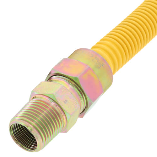 Main product image of 1/2" ID (5/8" OD) Coated Stainless Steel Gas Connector w/ 3/4" x 1/2" MIP Fittings (24" Length)