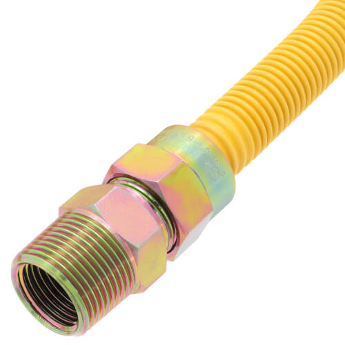Main product image of 1/2" ID (5/8" OD) Coated Stainless Steel Gas Connector w/ 3/4" x 1/2" MIP Fittings (72" Length)