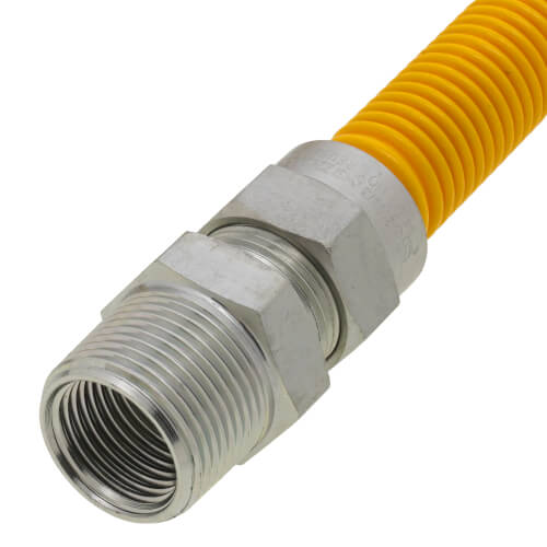 Main product image of 1/2" ID (5/8" OD) Coated Stainless Steel Gas Connector w/ 3/4" MIP Fittings (36" Length)