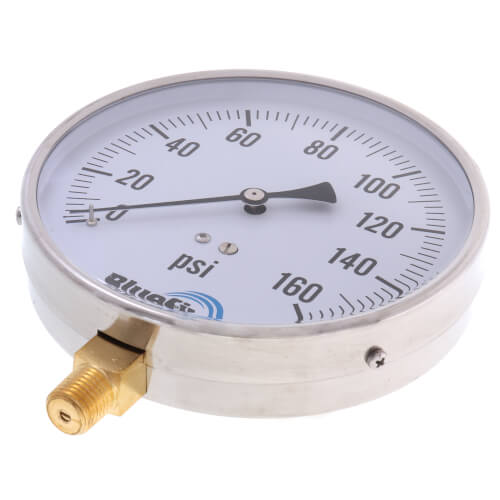 Main product image of 4.5" Contractor Pressure Gauge, Bottom Mount (0-160 PSI)