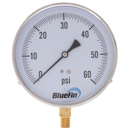 Main product image of 4.5" Contractor Pressure Gauge, Bottom Mount (0-60 PSI)