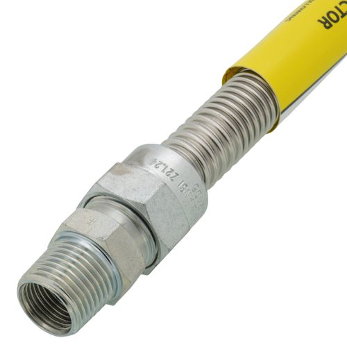 Main product image of 1/2" ID (5/8" OD) Stainless Steel Gas Connector 1/2" MIP X 1/2" FIP (12" Length)
