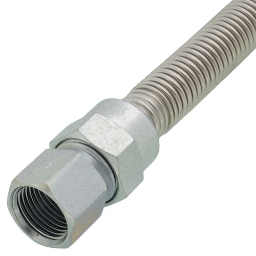 Main product image of 1/2" ID (5/8" OD) Stainless Steel Gas Connector 1/2" MIP X 1/2" FIP (12" Length)