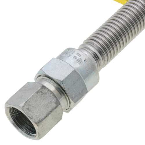 Main product image of 1/2" ID (5/8" OD) Stainless Steel Gas Connector w/ 1/2" FIP x 1/2" MIP Fittings (24" Length)