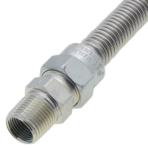 Main product image of 1/2" ID (5/8" OD) Stainless Steel Gas Connector w/ 1/2" FIP x 1/2" MIP Fittings (24" Length)
