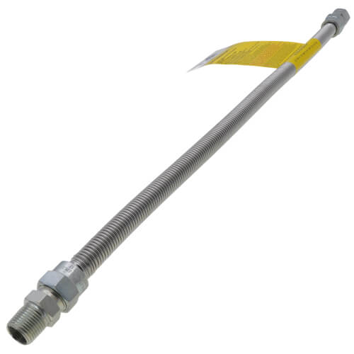 Main product image of 1/2" ID (5/8" OD) Stainless Steel Gas Connector w/ 1/2" FIP x 1/2" MIP Fittings (24" Length)