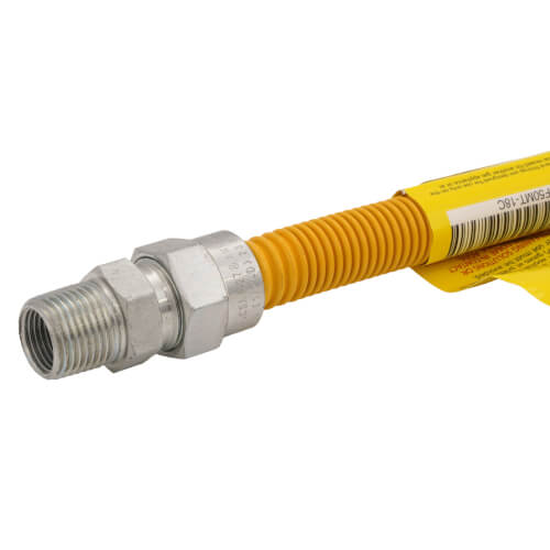 Main product image of 1/2" ID (5/8" OD) Coated Stainless Steel Gas Connector 1/2" MIP x 1/2" FIP (18" Length)