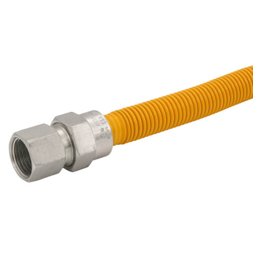 Main product image of 1/2" ID (5/8" OD) Coated Stainless Steel Gas Connector 1/2" MIP x 1/2" FIP (18" Length)