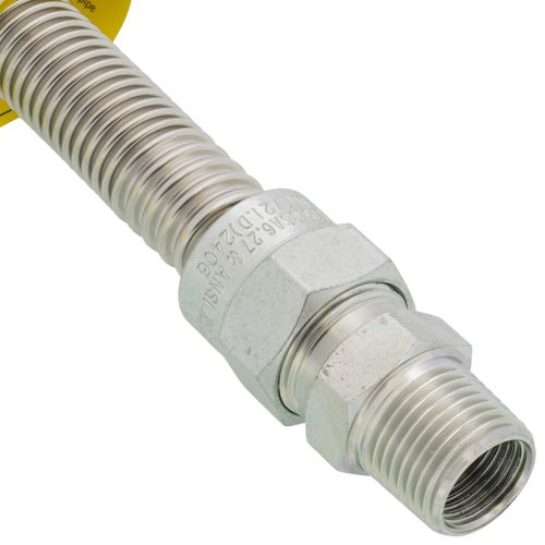 Main product image of 1/2" ID (5/8" OD) Stainless Steel Gas Connector 1/2" MIP X 1/2" MIP (18" Length)