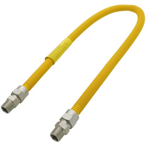 Main product image of 1/2" ID (5/8" OD) Coated Stainless Steel Gas Connector w/ 1/2" MIP (36" Length)