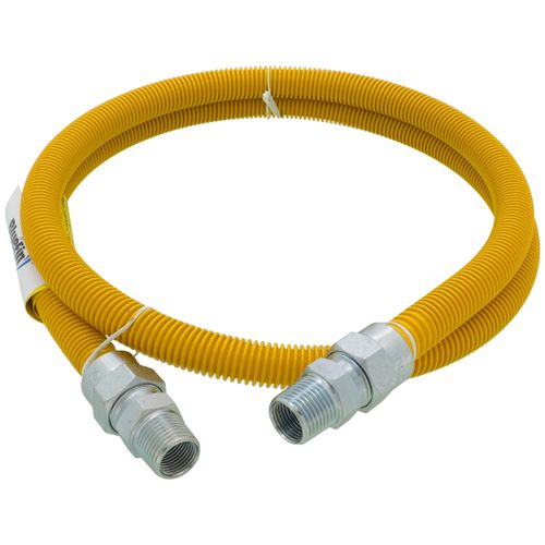 Main product image of 1/2" ID (5/8" OD) Coated Stainless Steel Gas Connector w/ 1/2" MIP (60" Length)